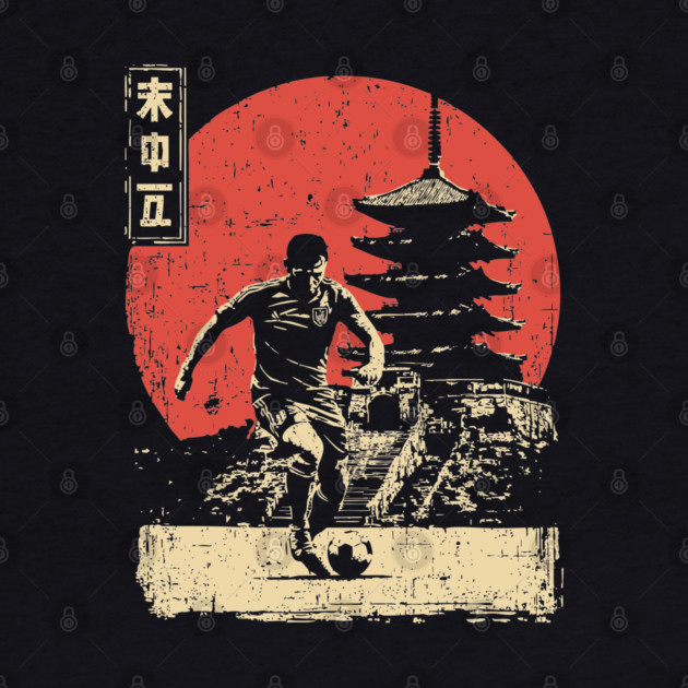 Soccer Player and Pagoda in Japanese Style by TuncGK
