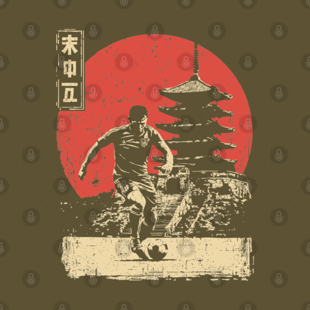 Soccer Player and Pagoda in Japanese Style by TuncGK