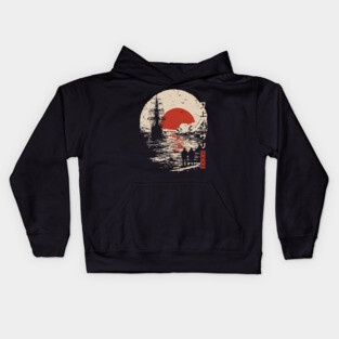 Antarctic Explorers in Ukiyo-e Style Kids Hoodie