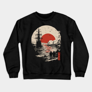 Antarctic Explorers in Ukiyo-e Style Crewneck Sweatshirt