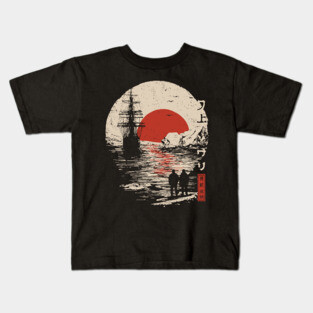 Antarctic Explorers in Ukiyo-e Style Kids T-Shirt