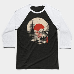 Antarctic Explorers in Ukiyo-e Style Baseball T-Shirt