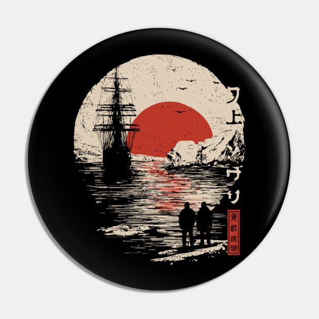 Antarctic Explorers in Ukiyo-e Style Pin by TuncGK