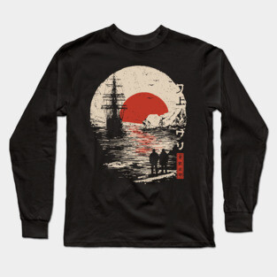 Antarctic Explorers in Ukiyo-e Style Long Sleeve T-Shirt