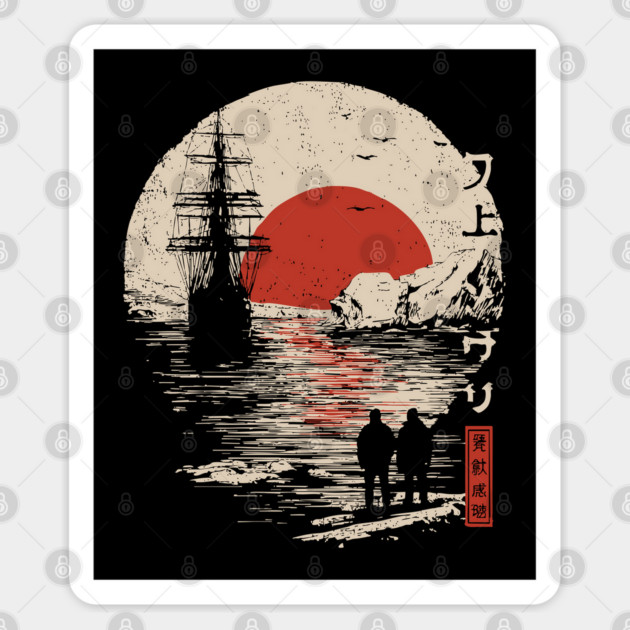 Antarctic Explorers in Ukiyo-e Style Sticker by TuncGK