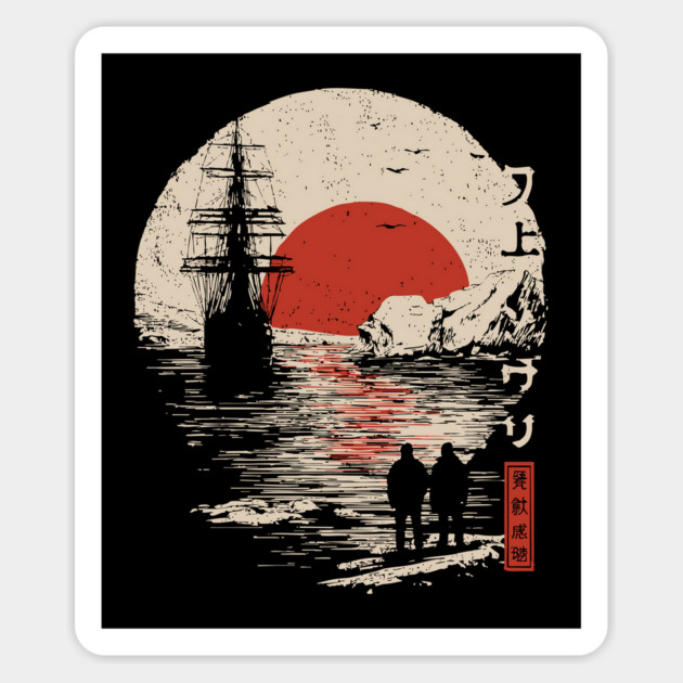 Antarctic Explorers in Ukiyo-e Style Magnet by TuncGK