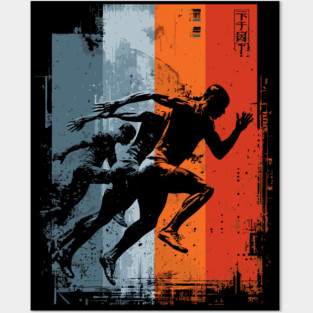 Retro Sprinters in Motion | Speed, Power, and Motivation Posters and Art