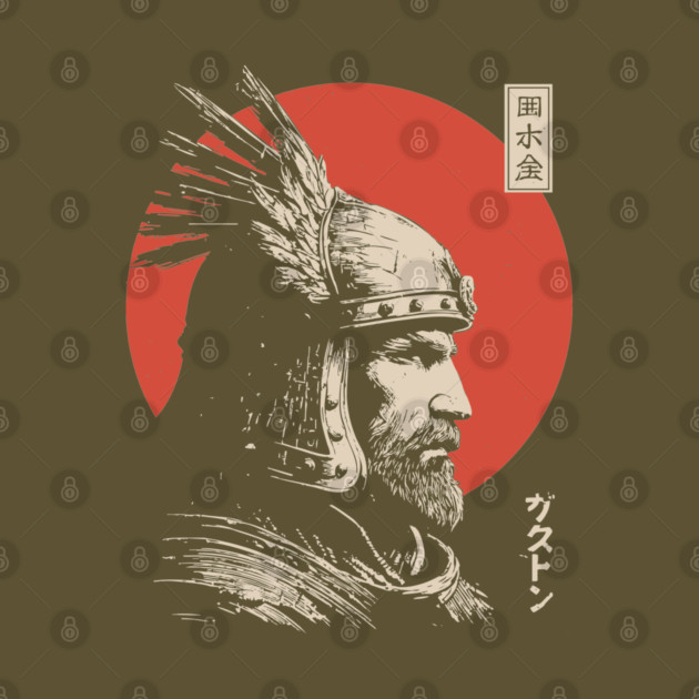 Steppe Warrior in Japanese Ukiyo-e Portrait Style by TuncGK