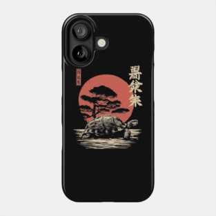 Ancient Tortoise and Pine Tree in Ukiyo-e Style Phone Case