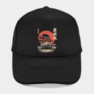 Ancient Tortoise and Pine Tree in Ukiyo-e Style Hat