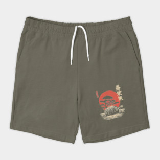 Ancient Tortoise and Pine Tree in Ukiyo-e Style Shorts