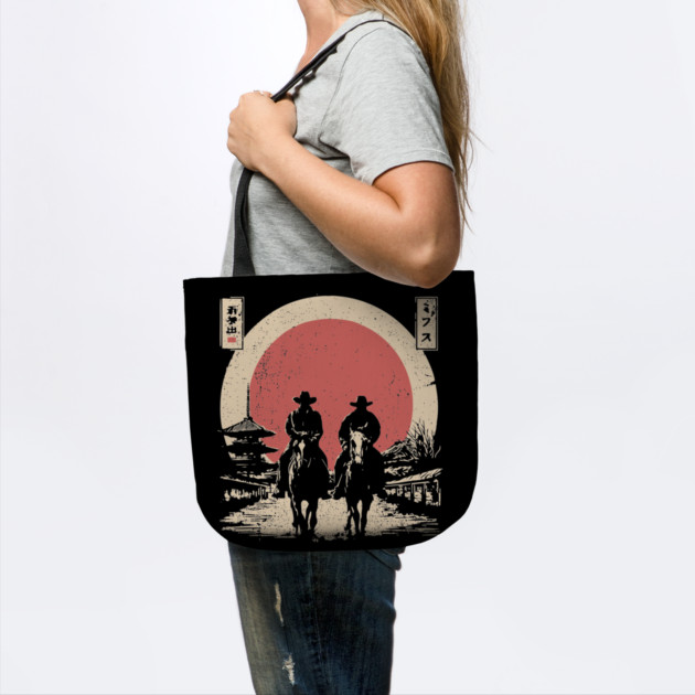 Cowboys in a Japanese Town Ukiyo-e Style by TuncGK