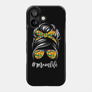 Building Block Messy Bun Mom Life Master Builder Mothers Day Phone Case