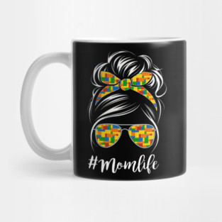 Building Block Messy Bun Mom Life Master Builder Mothers Day Mug