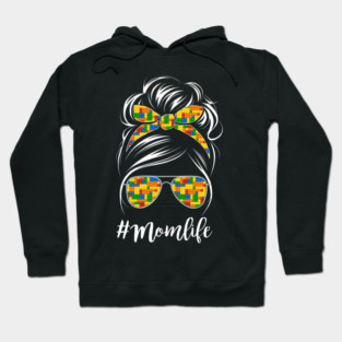 Building Block Messy Bun Mom Life Master Builder Mothers Day Hoodie