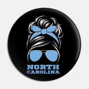 Mens Womens Kids North Carolina Messy Bun Varsity Sports Pin