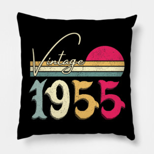 Vintage 1955 70th Birthday Gift Men Women 70 Years Old Pillow