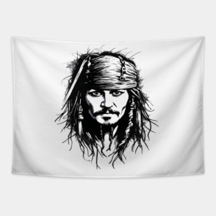 Captain Jack Sparrow Sketch Tapestry