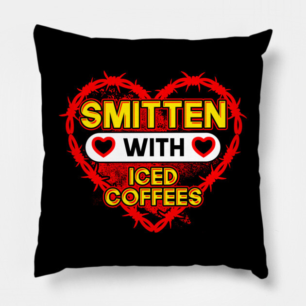Smitten With Iced Coffees Pillow by belownormal