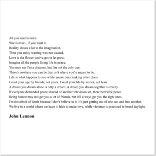 John Lennon Quotes Posters and Art