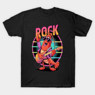 Rock Lobster Guitar Hero Retro Tee Design T-Shirt