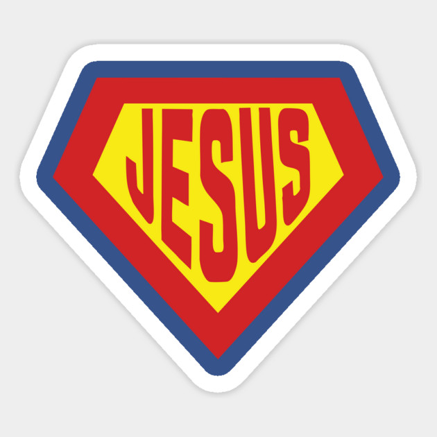 Super Jesus (Funny Christian T-Shirt) - Fun Sticker by Ted Fuller