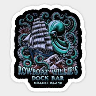 RowBoat Willie's Dock Bar Millers Island Sparrows Point Maryland Kraken Edition Sticker