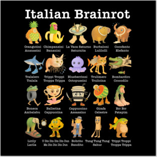 Types of Italian Brainrot Meme Character Posters and Art