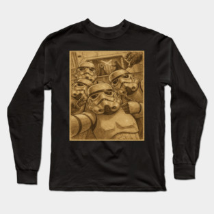 Vintage Stormtrooper Selfie During Epic Duel Long Sleeve T-Shirt