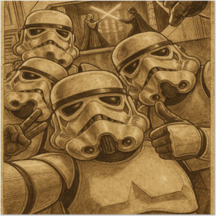 Vintage Stormtrooper Selfie During Epic Duel Posters and Art