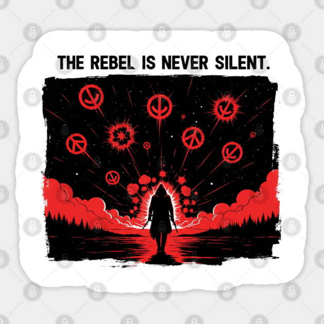 The Silent Rebel Sticker by Ink Lines