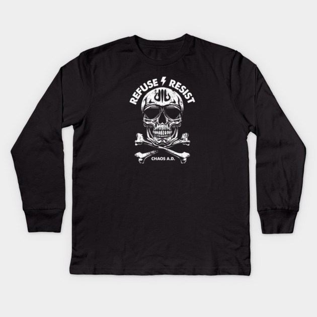 REFUSE RESIST Kids Long Sleeve T-Shirt by artslaves