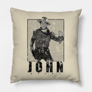 Distressed John Wayne Legend 80s Pillow