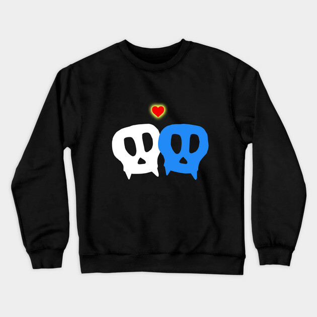 Vampire Skulls in love Crewneck Sweatshirt by Margin's Store