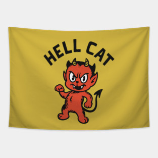 Hell Cat Kids Shirt Tapestry
