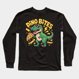 Dino Bites Pizza Long Sleeve T-Shirt