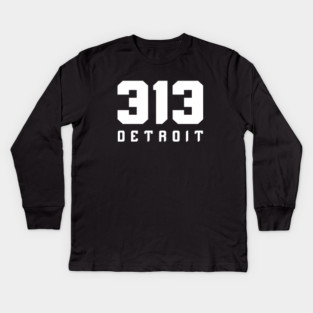 313 Detroit Kids Long Sleeve T-Shirt
