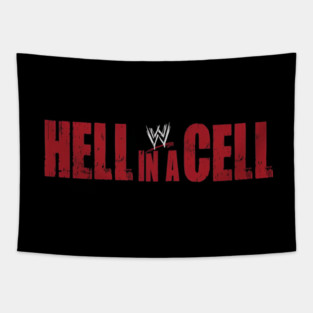 Hell In A Cell Retro Logo Tapestry