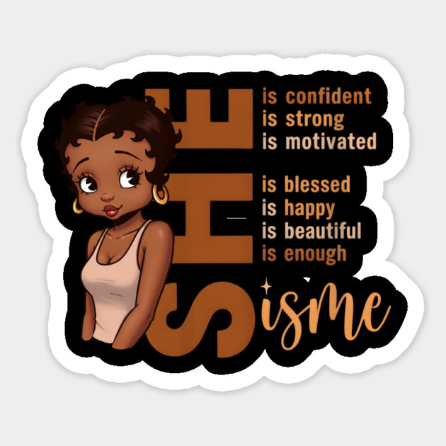 She is enough, She is Me, Black Betty Boop Edition Magnet by UrbanLifeApparel