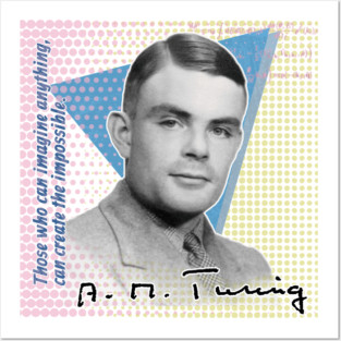 Alan Turing Quote T-Shirt – "Imagine Anything, Create the Impossible" | Colorful Philosopher Series Posters and Art