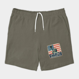 4th of July Independence Day Statue of Liberty American Flag Patriotic Vintage Shorts