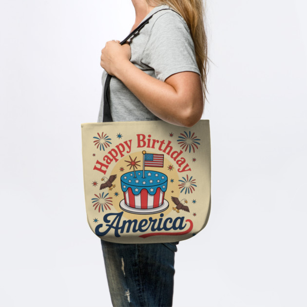 Happy Birthday America 4th Of July by Creatifly Graphic Tees