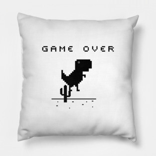 Chrome Dinosaur ( T-Rex Dino) Game Over Pillow