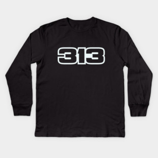 313 Detroit Kids Long Sleeve T-Shirt