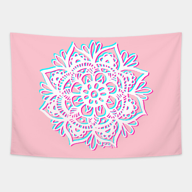 Aesthetic Mandala Pink and Blue Mandala Tapestry TeePublic