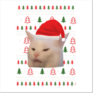 Christmas-cat Posters and Art