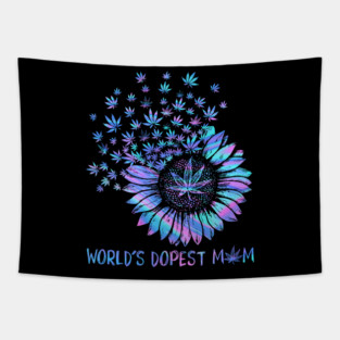 World’s Dopest Mom – Weed Leaf Heart Tapestry