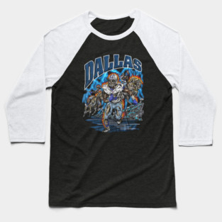 Dallas Football Skeleton Baseball T-Shirt