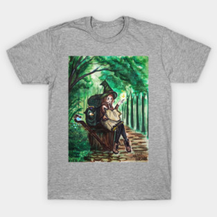 Forest Witch with Magic Light – Anime Style Fantasy Art T-Shirt
