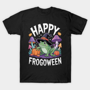 Frog Lover Halloween Pun Happy Frogoween T-Shirt